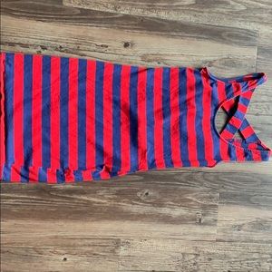 Blue and red stripped dress - XS